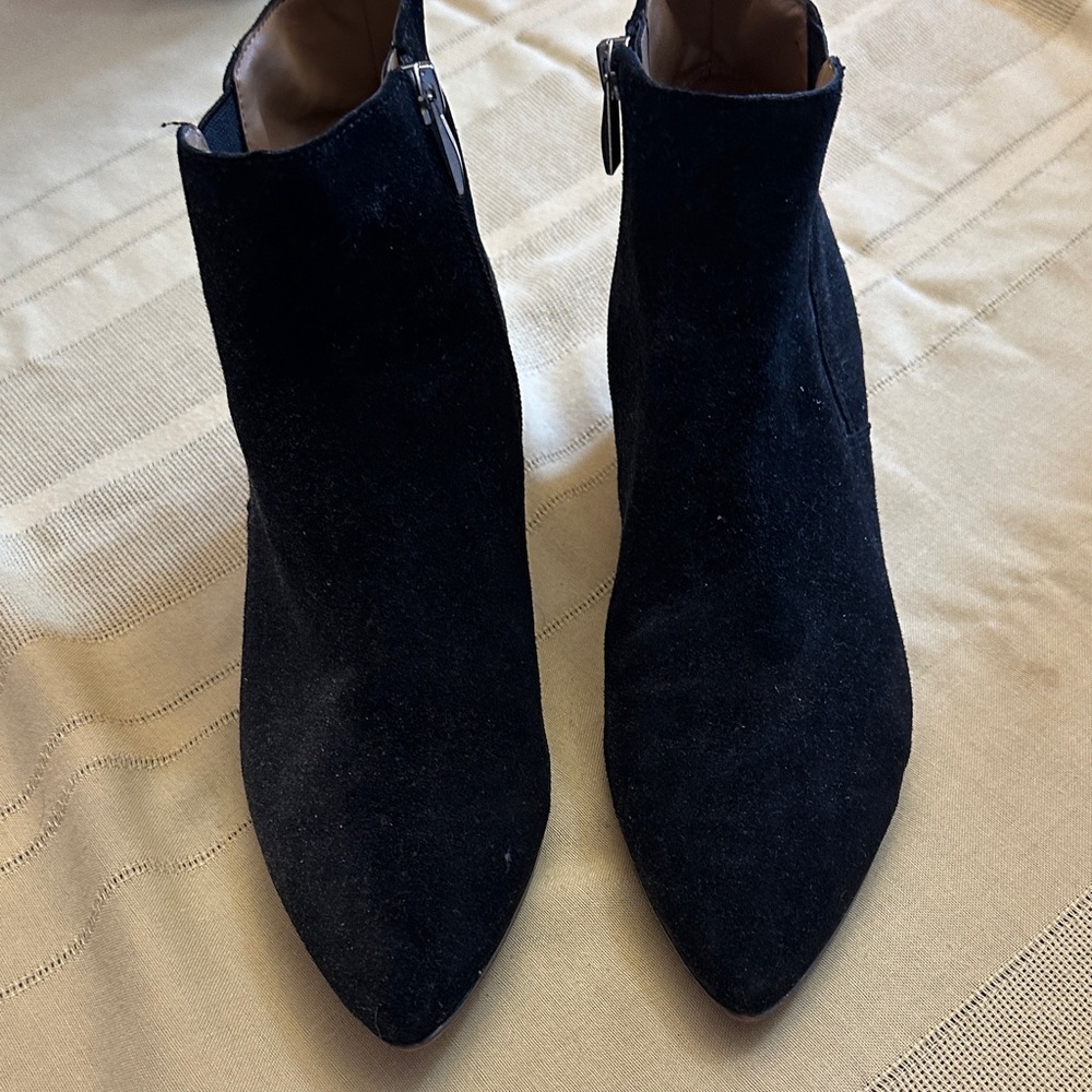 Franco Sarto Black Suede Ankle Booties
